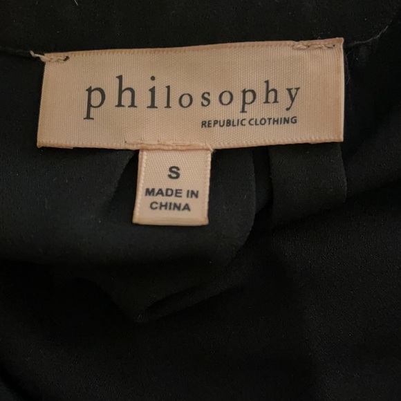 ❤️ Philosophy Black Chiffon Popover Blouse - Picture 5 of 6
